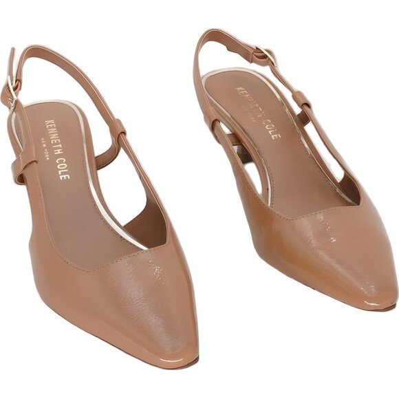 Kenneth Cole Women's Carmel Patent Kitten Heel Slingback Pumps Size 6 M - Picture 1 of 6